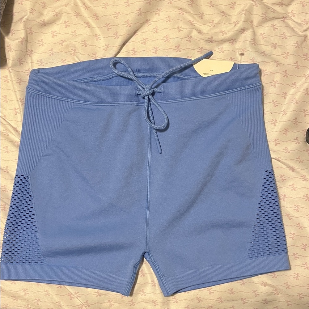 Aerie Athletic Blue Shorts with Mesh Detail